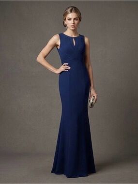 Kay Unger Royal Blue Keyhole Mermaid Gown Maxi Formal Evening Dress 6